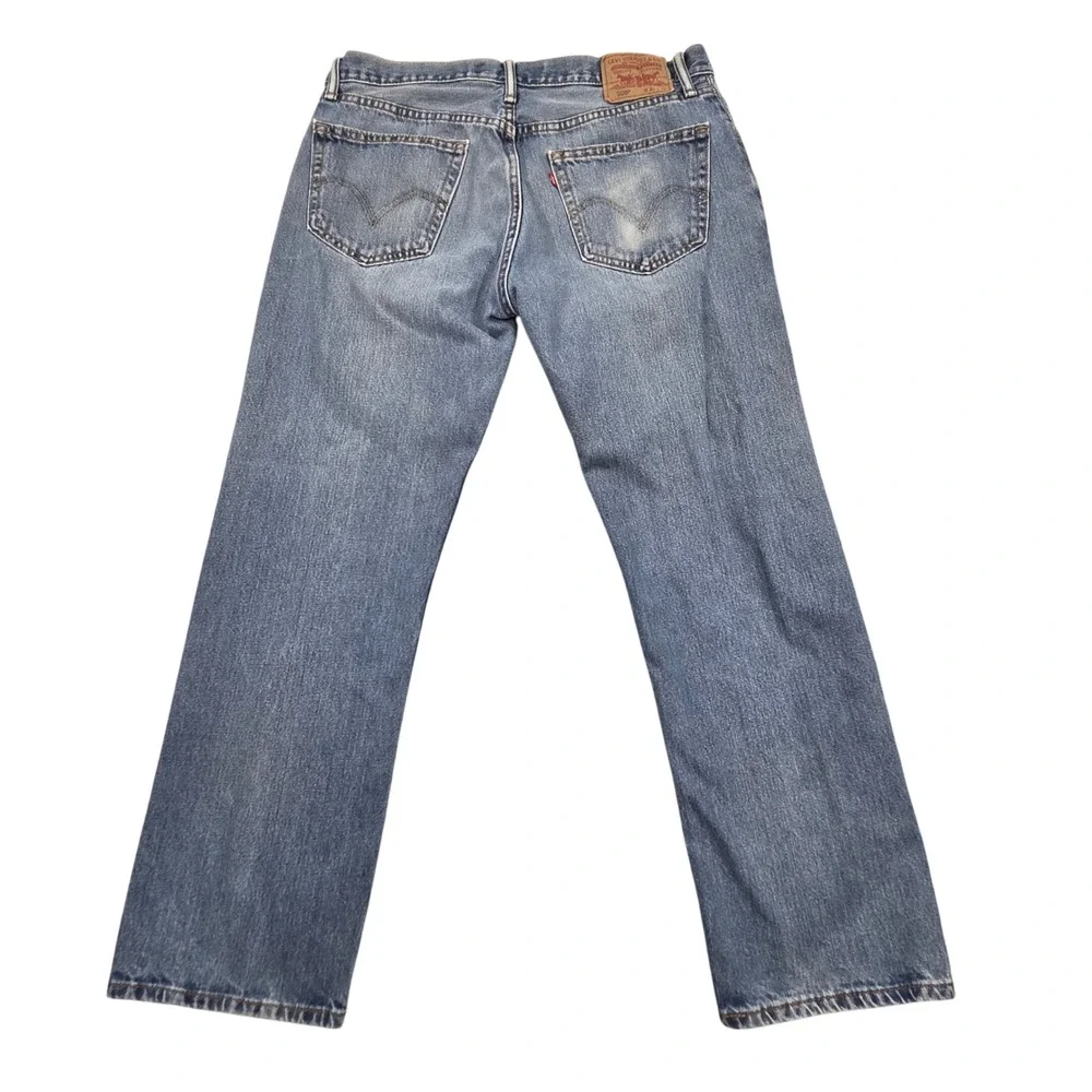 Levis 505 Straight Fit Mens Jeans 36x30 Medium Wash‎ Blue Denim 100% Cotton Y2K